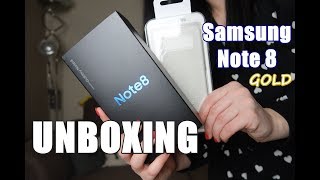 ►SAMSUNG GALAXY NOTE 8 GOLD • LUŹNY UNBOXING Z PERSPEKTYWY KOBIETY◄ [upl. by Dnilasor]