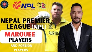 Nepal premier league NPL Marquees players and foreign players news warner news in NPL cricket [upl. by Esorrebma]