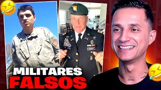 MILITARES FALS0S reaccion con soldado real 🇺🇸  MUÑE [upl. by Derwood]