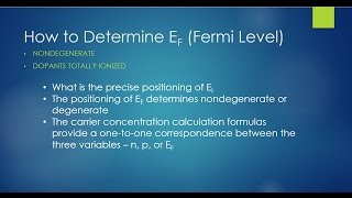 How to Determine EF the Fermi Level in Semiconductors [upl. by Galitea582]