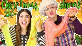 MAKING GIANT CHRISTMAS SLIMES WITH GRANDMA  Slimeatory 234 [upl. by Hermia]