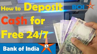 How to Deposit CASH in Bank Of India Cash Deposit Kiosk without ATM Card  BOI  CDM  Banking [upl. by Leanard]