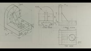 Orthographic projection  Technical drawing  Engineering drawing [upl. by Desimone]