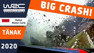 TÄNAK onboard CRASH Rallye MonteCarlo 2020 Huge Rally Crash [upl. by Annoed]