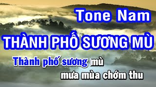 Karaoke Thành Phố Sương Mù Tone Nam Dm  Nhan KTV [upl. by Bucky69]