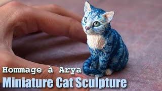 Polymer Clay Cat Sculpture  Hommage à Arya [upl. by Ynnaj]