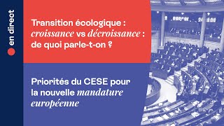 Transition écologique  croissance vs décroissance  amp Priorités européennes  En direct [upl. by Aloin]