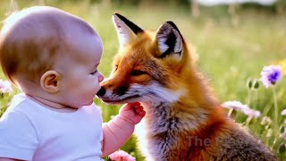 A Heartwarming Tale  The Pure Friendship Between a Baby and a Caring Fox trending baby animals [upl. by Arze49]