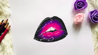 How to Draw amp Color Realistic Lips with Colored Pencils  Step by Step Try This Trick [upl. by Rramahs971]