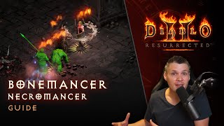 Diablo II Resurrected  Bone Necromancer Guide [upl. by Eilojne]