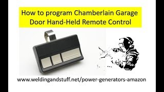 How to program Chamberlain Garage Door remote HandHeld Remote Control [upl. by Danielle322]