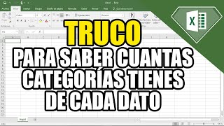 Como saber cuantos datos hay de cada uno o categorías existente de una lista base de datos en Excel [upl. by Am]