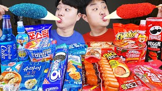 ASMR MUKBANG 편의점 핵불닭 미니 떡볶이 amp 핫도그 amp 치즈 피자 FIRE Noodle amp HOT DOG amp CHEESE PIZZA EATING SOUND [upl. by Kolb]