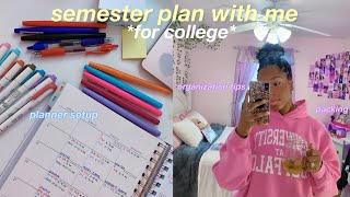 SEMESTER PLAN WITH ME FOR COLLEGE  planner set up organization tips packing ♡ [upl. by Montagna120]