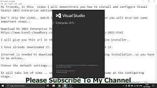 Install and configure Visual Studio 2015 Enterprise edition  Offline ISO downloader URL learn easy [upl. by Joline104]