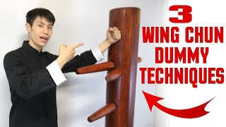 3 Wing Chun Dummy Techniques for Beginners  Mook Jong [upl. by Wellesley]