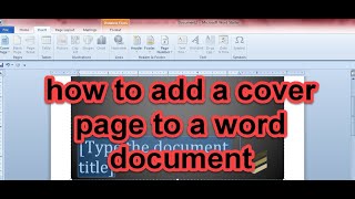 How to Create a Cover Page in Microsoft Word 2019  Office 365 [upl. by Sexton]