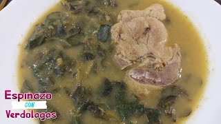 Espinazo de Cerdo con Verdolagas en salsa verde sabroso receta fácil 😋 [upl. by Aikemaj]