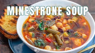 Simple Vegetarian Minestrone Soup  The Mediterranean Dish [upl. by Frendel]