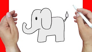 Como dibujar un ELEFANTE facil [upl. by Joel]