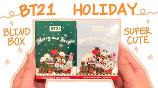 BT21 DAISO HOLIDAY BLIND BOXES 🎁 UNBOXING MYSTERY PLUSH KEYCHAIN [upl. by Nidla]