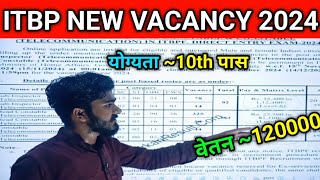 ITBP Constable HC SI New Vacancy 2024  ITBP Telecommunication Syllabus Physical 2024 [upl. by Leinahtam]