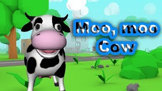 🐄 Moo Moo Cow 🐄  Cow Song  Nursery Rhymes Songs for Kids  Karaoke for Сhildren [upl. by Llenrep59]