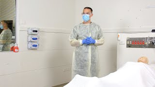 PPE for combined contact and droplet precautions [upl. by Nairad480]