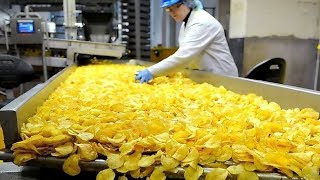 Awesome Automatic Potato Chips Making Machines  Amazing Skills Fast Workers in Food Processing Line [upl. by Annaitsirk]