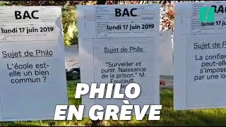 Bac philo 2019 ces profs en grève affichent de faux sujets de philosophie [upl. by Lebiram]