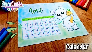 DIY  APRIL Calendar  Bullet journal decoration organization ideas [upl. by Ahsenav]