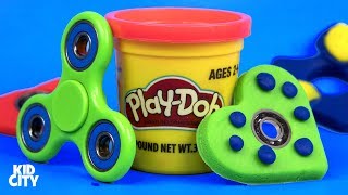 How to Make PlayDoh Fidget Spinners by KidCity [upl. by Moe]