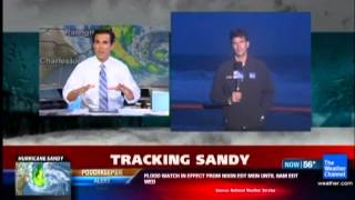 Hurricane Sandy Weather Channel Coverage Clip 9 [upl. by Lemcke39]