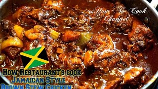 How Restaurant Make Jamaican Style Brown Stew Chicken [upl. by Nywra742]