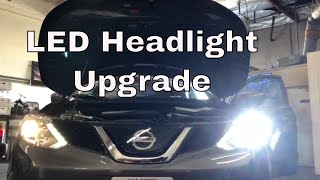 DIY 1419 Nissan Rogue LED Headlight upgrade Install [upl. by Ydnim689]