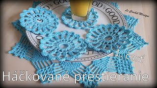 Háčkované prestieranie  1 časťCrocheted set Part 1english subtitles [upl. by Chow405]