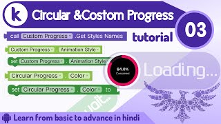 Kodular Circular and Costom Progress Design and Block tutorial Kodular tutorial  Tutorial no3 [upl. by Eltsyrhc]