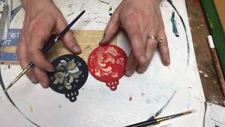 Rosemaling Beginners TutorialChristmas OrnamentsArt of Lise  ASMR and Pandemic Therapy [upl. by Absalom]