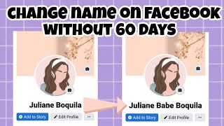 HOW TO CHANGE NAME ON FACEBOOK WITHOUT 60 DAYS 2021 [upl. by Gretchen607]