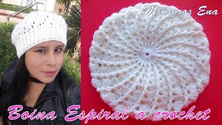 Como tejer la Boina N° 12 a crochet para niñas y mujer en punto Espiral y relieves paso a paso [upl. by Elder]