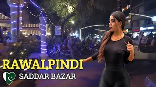 🇵🇰 Rawalpindi Night Walking Tour  Saddar Bazar  4k 2023 [upl. by Hoye894]