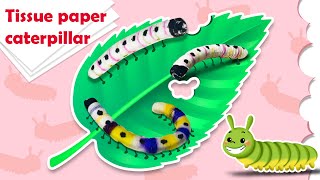 Tissue paper caterpillar l Tissue paper worm l Growing wriggly worm [upl. by Idelson]