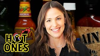 Jennifer Garner Says “Golly” While Eating Spicy Wings  Hot Ones [upl. by Scotti38]