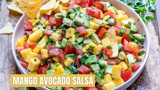 How To Make Mango Avocado Salsa Easy  Blondelish [upl. by Ocisnarf383]