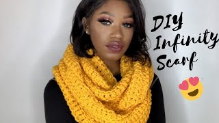 DIY Crochet Infinity ScarfOne Hour Beginner Scarf [upl. by Fromma]