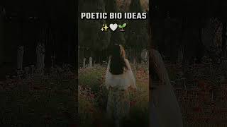 POETIC BIO IDEAS aesthetic bio ideas [upl. by Belford]