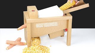 How To Make Mini Corn Thrasher Machine From Cardboard  DIY Corn Thresher [upl. by Macintosh]