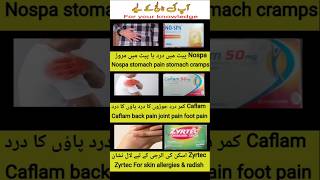 ZyrtecCaflamNospa What is the common use of these tablets urduhindiampenglishViral video today [upl. by Neroc]