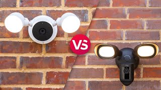 Google Nest vs Amazon Ring Floodlight Cams Push back the night [upl. by Letniuq]