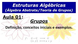 Estruturas Algébricas  Aula 1 Teoria de Grupos definição de grupo grupo abeliano e exemplos [upl. by Aniteb498]